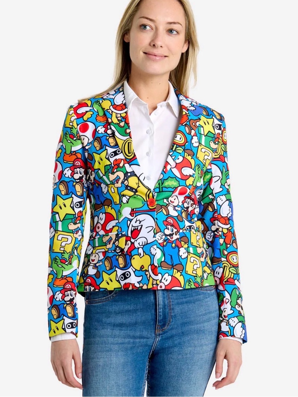 Super Mario Graphic Print Women’s Blazer